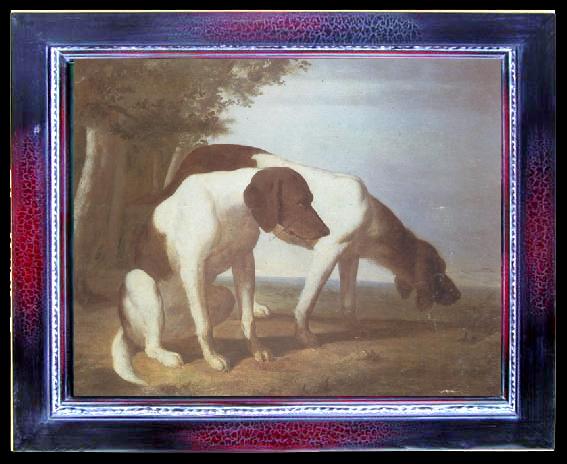 framed  Jacques-Laurent Agasse Foxhounds in a Landscape, Ta047